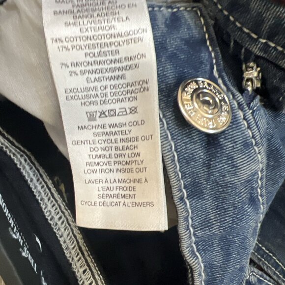 True Religion Jeans Becca Red Stitch Mid Rise SN Flap Boot Cut Women’s Size 29 - Picture 9 of 10